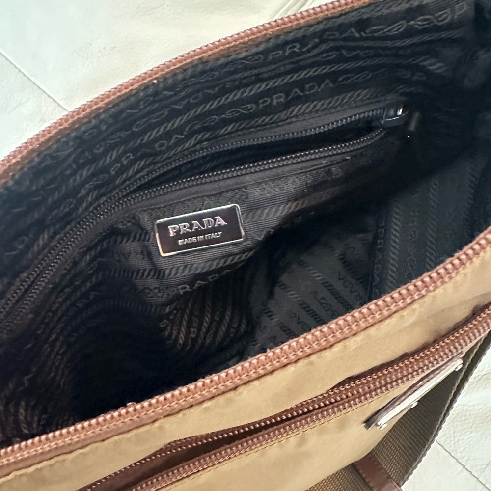 Prada Brown Nylon Crossbody Shoulder Bag - Picture 4 of 8